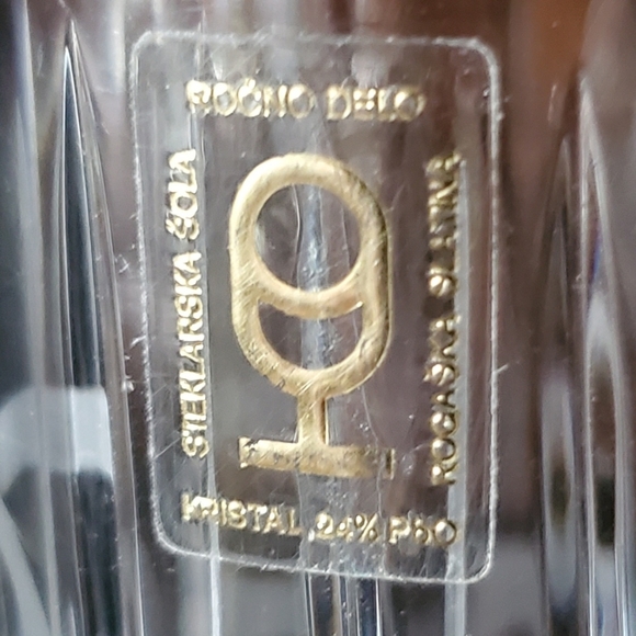 7" Crystal 24% Lead Abstract Design Rogaska Slatina Steklarska Sola Rocno Delo - Picture 6 of 11